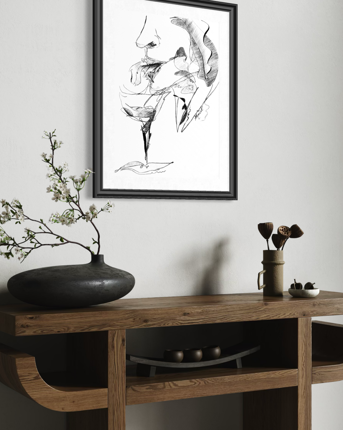 Abstract works on paper created through expressive mark-making and layered visual textures.