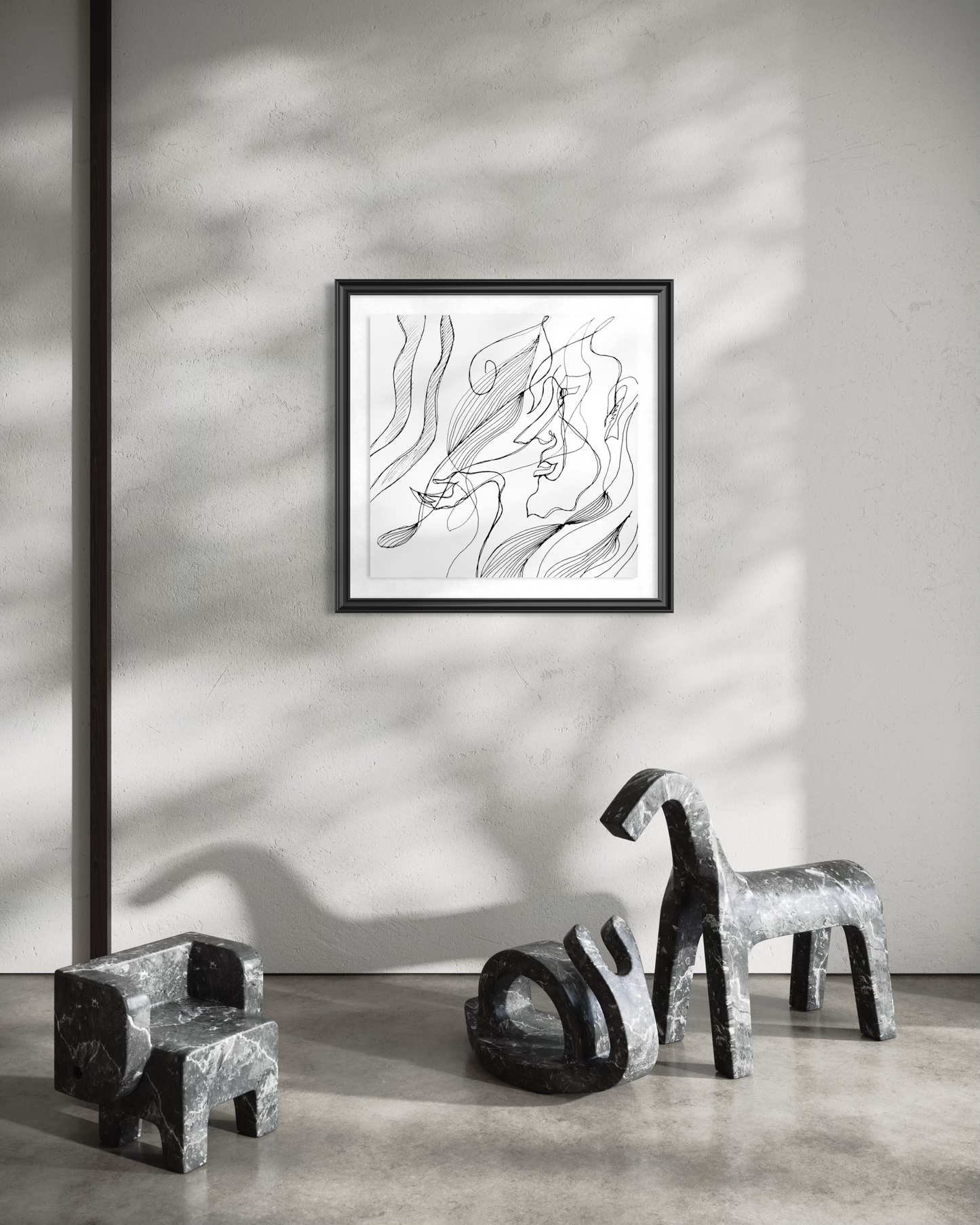 Contemporary drawing on paper exploring emotion, memory, and identity through expressive mark-making.