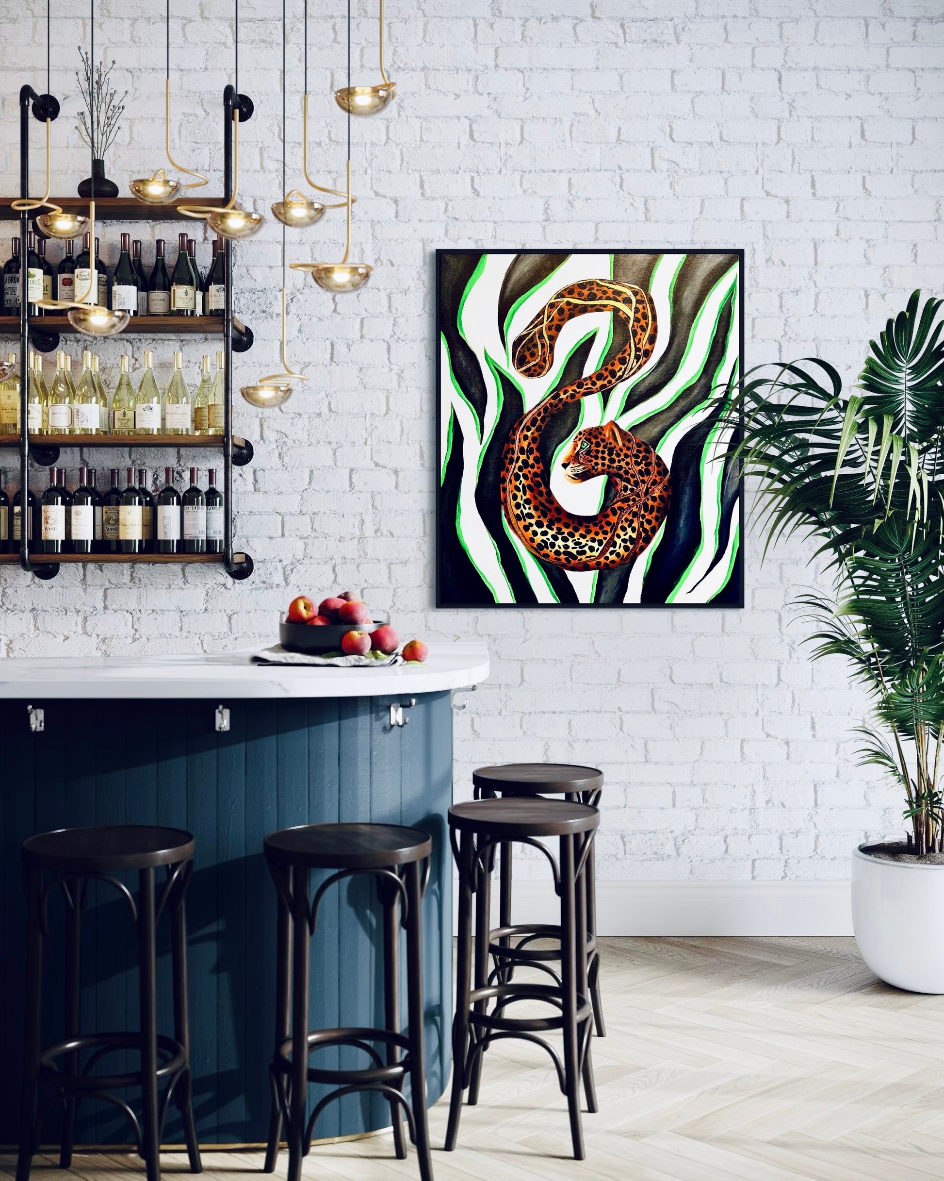 Expressive medern abstract artwork designed for minimalist interiors.