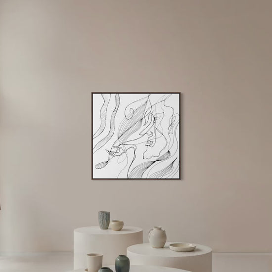 Expressive black and white artwork created for collectors of contemporary abstract art and modern interiors.