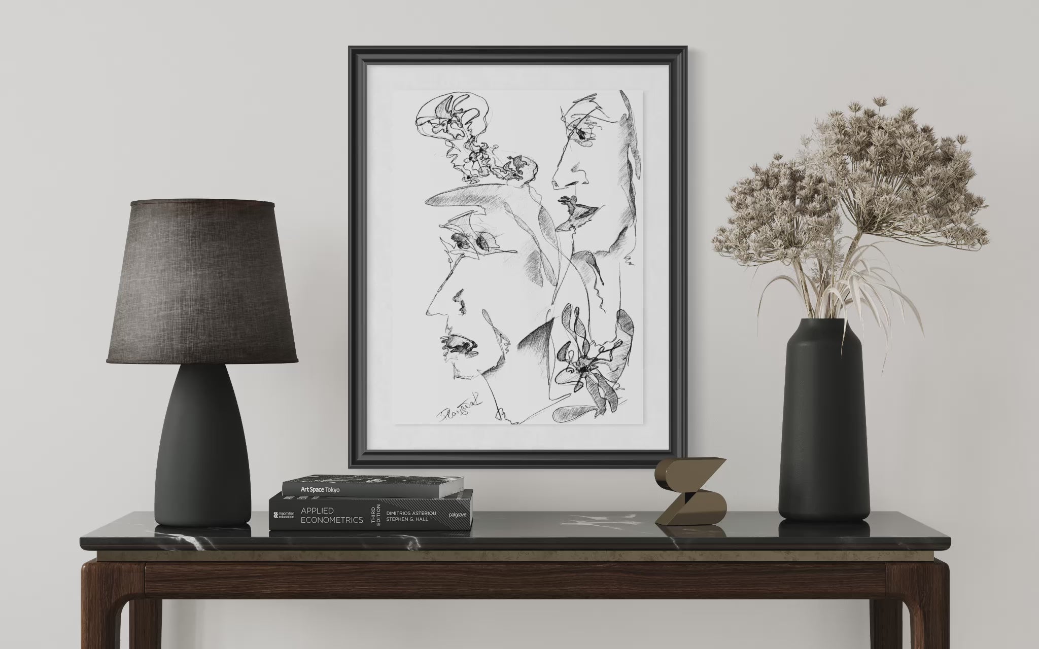 Fine art drawing from the Fragments of Becoming series created with expressive mixed media techniques.

