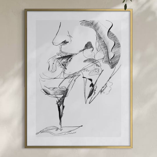 Original contemporary drawing combining organic forms, gesture and expressive abstraction.
